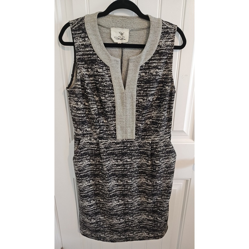 Women‎ Size 10 Tabitha Black White Tweed Shift Dress Workwear Professional Good